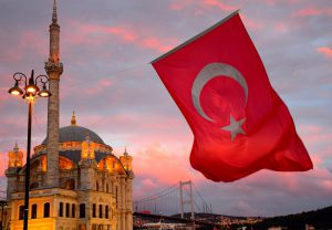 Turkish flag flaying in Istanbul